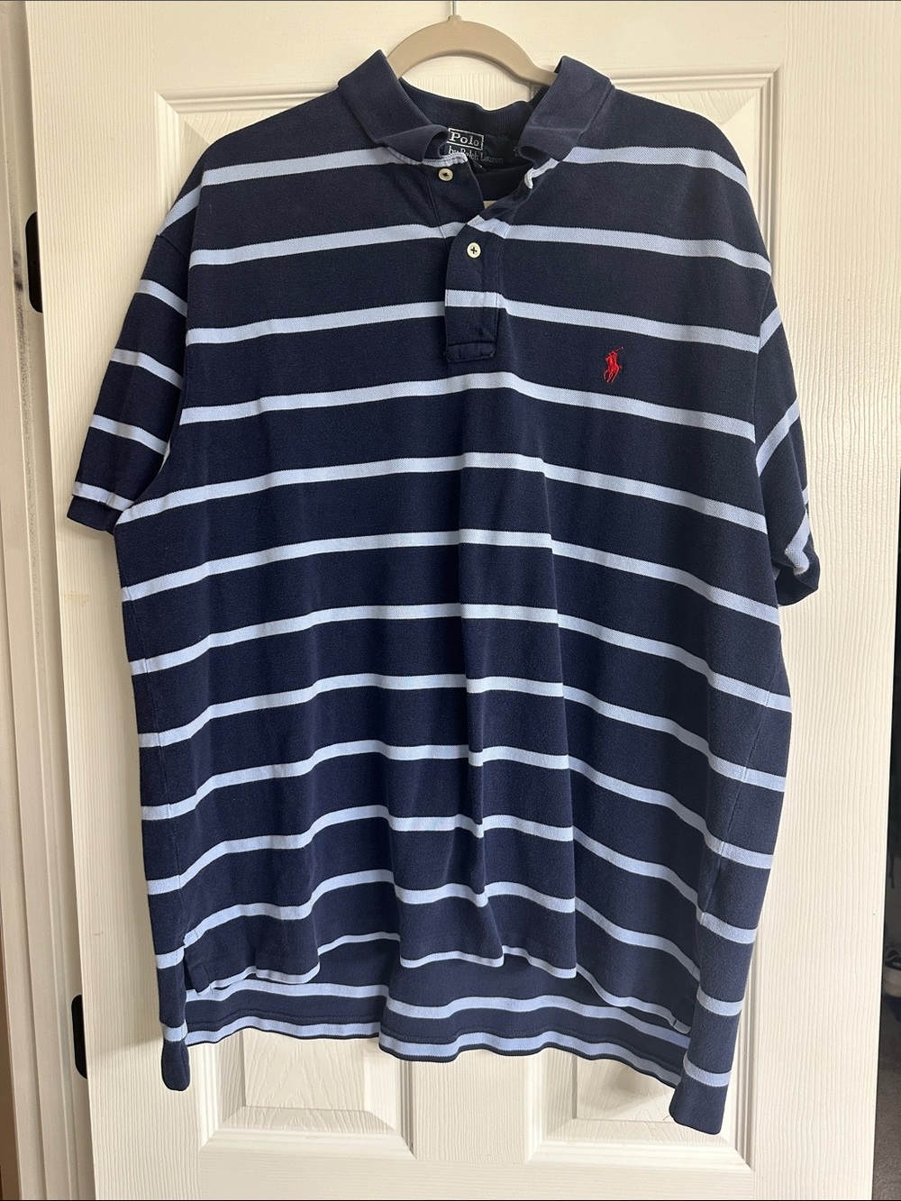 Polo by Ralph Lauren Navy with White Stripes Short-Sleeve Polo